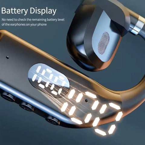 LED Single Earphones Long Standby Business Headphones Waterproof Mono Headset Outdoor Call Bluetooth 5.3 Wireless Earbuds
