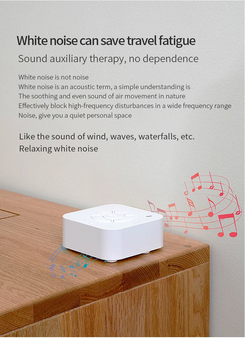 Baby White Noise Machine for Sleeping, Portable Sound Soother with 10 Relaxing Sounds, USB Rechargeable, Auto-Off Timer