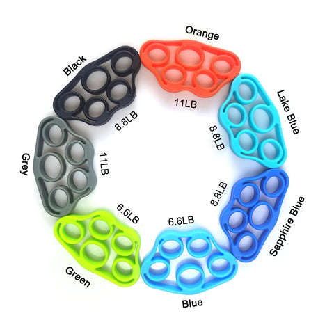 5-1PCS Silicone Finger Gripper Strengthener Trainer 6-80LB Elastic Hand Grip Finger Exerciser For Guitar/Patient Hand Trainer