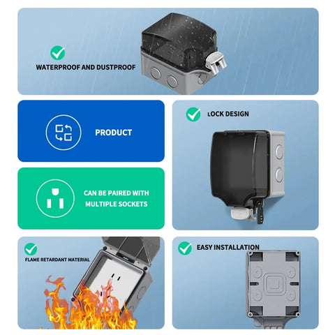 IP66 Waterproof ABS Plastic Junction Box - Gray for Outdoor Power Distributionoutdoor rainstorm proof