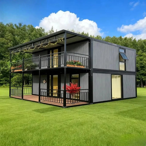 Modern 20ft 40ft Foldable Expandable Container House 2 Story Prefab Villa with Solar Power for Mobile Living