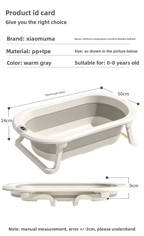 Foldable Portable Baby Bathtub Collapsible Infant Bath Tub Newborn Toddler Large Non Slip Bath Seat Home Travel Space Saver