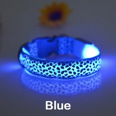 Adjustable Luminous LED Dog Collar Bright Nylon Collar Night Safety Pet Accessory for Dogs