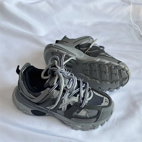 Brand Design Black Chunky Sneakers Unisex Fashion New Men's Dad Shoes Trendy Casual for Girls And Boys