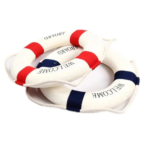 Welcome Decorative Red Blue Life Buoy Home Marine Beach Wall Decoration Life Buoy Crafts Living Room Decoration
