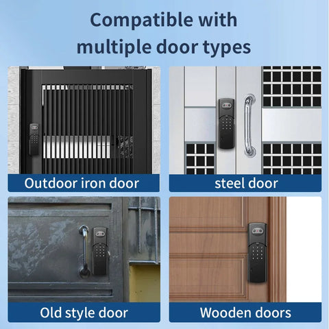 Waterproof Intercom Face Recognition Tuya Wifi Fingerprint Code RFID Card Smart Lock with Doorbell/rechargable li-battery/keypad