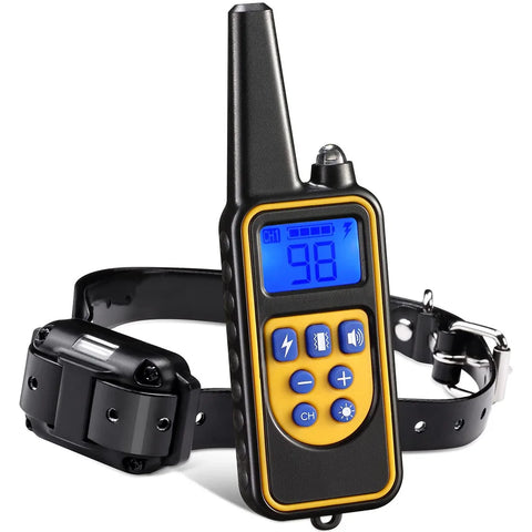 Adjustable Dog Training Collar Waterproof Rechargeable Anti Barking Shock Vibration Sound Collar With Remote Control for All Dog