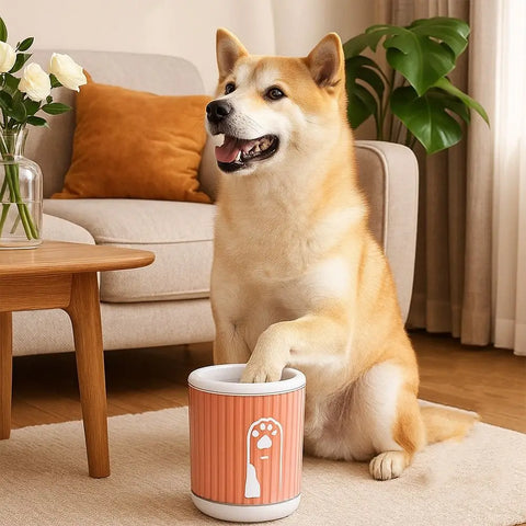 Automatic Pet Foot-washing Cup Soft Quick Wash Dog Foot Cleaning Cup Portable Detachable Paw Cleaner Cup For Cats and Dogs