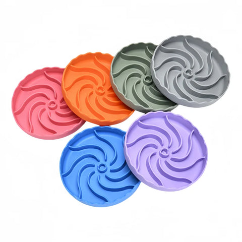 Dog Slow Food Bowl Food Grade Silicone Pet Slow Feeder Bowl with Suction Mat Dog Slow Eat Bowl Anti-choking Pet Feeding Supplies