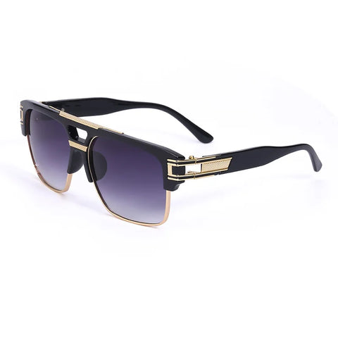 Luxury Stylish Brand Men Sunglasses Hot Designer Square Metal Sun Glasses Classic Fashion Driving Alpha Shades UV400