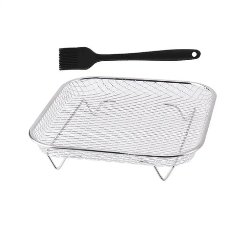Air Fryer Rack Baking Tray Stackable Grilling304Stainless Steel Airfryer Oven Grill Steamer Cooker Kitchen Gadgets Cooking Tools