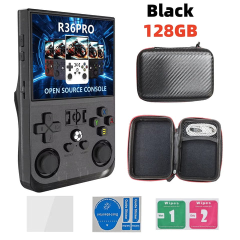 R36S R36 Ultra Handheld Retro Video Game Console IPS Screen 128GB Games Portable Pocket Player Linux System R36Ultra R36 PRO