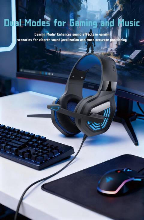 G7 Gaming Headset With Noise-cancelling Mic Surround Sound Wired LED Lights For Gamers  Stereo SVirtual Surround Bass Earphone