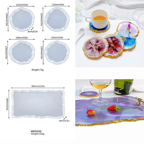 DIY Crystal Silicone Mold Three-layer Fruit Plate Tea Plate Disc Epoxy Resin Molds Cup Pad Mould For Resin Art Home Decoration