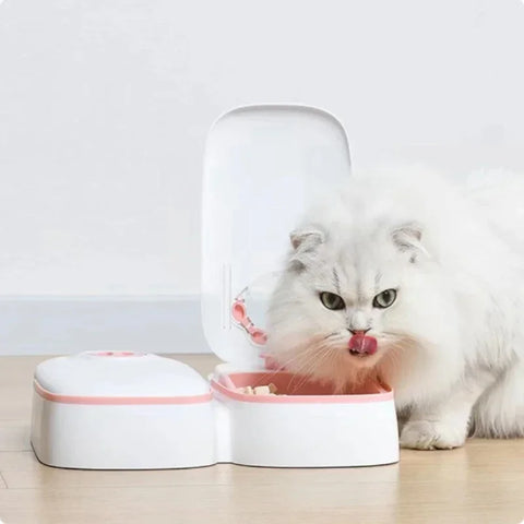 Smart Pet Feeder with Timer Automatic Food Dispenser for Cats Dogs Dry Wet Food Dual Meal Separation Puppy Kitten Feeding