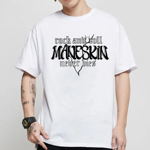 Oversized T Shirt Graphic Maneskin Street Fashion Women Aesthetic Summer Harajuku Streetwear Hip Hop Casual Musical Shirts