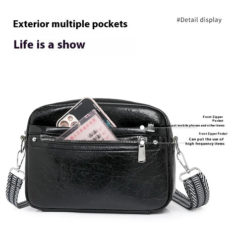 Trendy And Fashionable Women's Crossbody Bag, Single-Shoulder Bag, Simple Solid-Color Commuting Small Square Bag