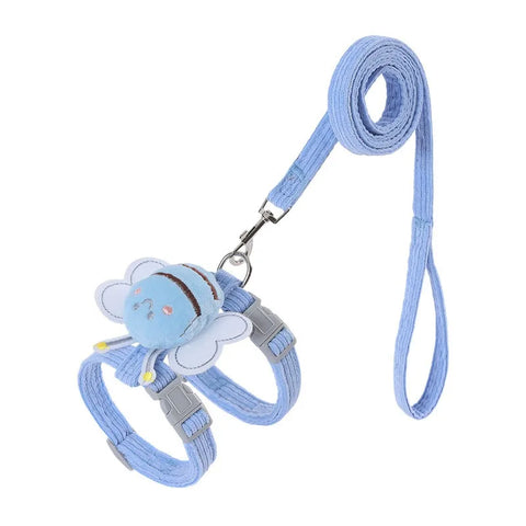 Cat Harness Leash Set Adjustable Mesh Dog Harness Cartoon Vest Puppy Pet Walking Lead Leash for Small Medium Dogs Cats Kitten