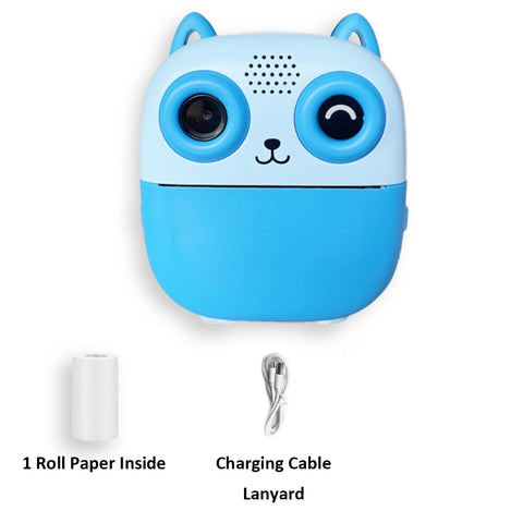 Cute Shape Instant Print Camera, 1080P HD Dual-Lens Camera Instant Print, Comes with Rolls of Thermal Printing Paper