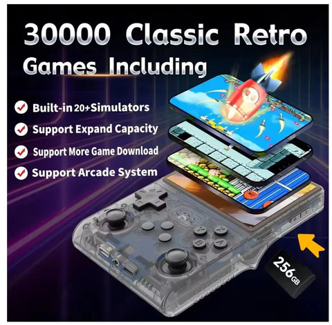 Retro Handheld Game Console R40S Pro Linux System 3.5 Inch IPS Screen Mini Portable Pocket Video Game Consola 256G Games Kid