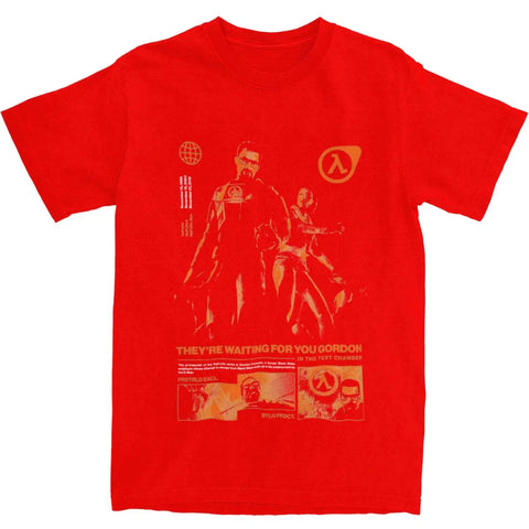 Oversized T-Shirt Videogames HALFS LIFES V4 Cotton T-Shirts Trending Tee Shirt for Men Summer Y2K Retro Loose Short Sleeve Tops