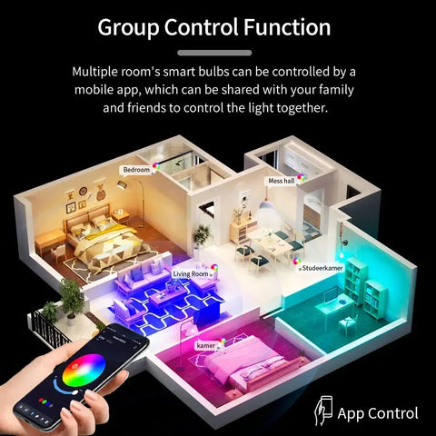 Tuya Bluetooth Smart LED Bulb E27 9W Light Bulb RGB Dimmable Led Lamp 220V 110V Smart Life App Control For Bedroom Decor Lightin