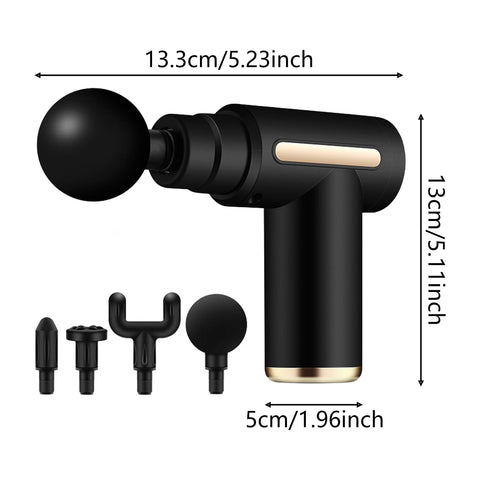Mini Fascia Massage Gun Muscle Massage Gun with 4 Attachments for Muscle Recovery & Pain Relief
