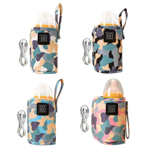USB Portable Milk Warmer Bottle Heater Travel Stroller Insulated Bag For Baby Nursing Outdoor Winter Use Safe Heating