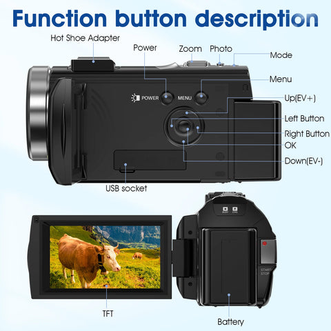 Digital Camera Photographic Cameras With 3.0 Inch Rotating Screen Professional Photo Camera Hd Video Kids Cameras  For Home