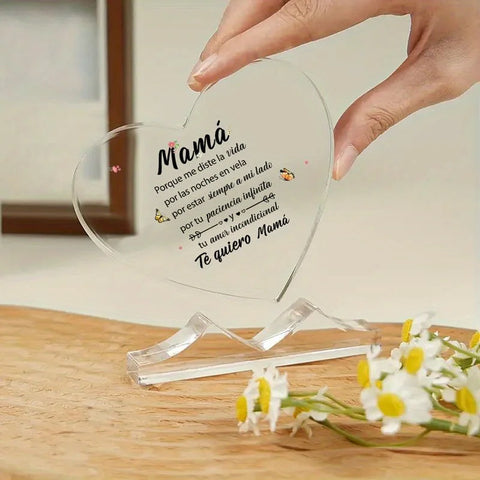 Regalos para Mama Office Desk Decoration Acrylic Gift Keepsake Town Paper Spanish Mom Christmas Mother's Day Gift