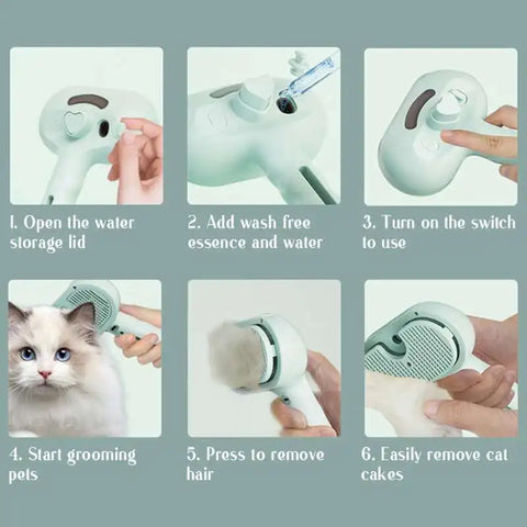 Sale Cat Brush with Steam Dog Spray Pet Steam Massage Brush Spray Hair Removal Comb Massage Steamer Comb for Long Hair Dogs Cats