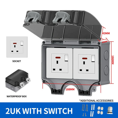 IP66 Waterproof ABS Plastic Junction Box - Gray for Outdoor Power Distributionoutdoor rainstorm proof