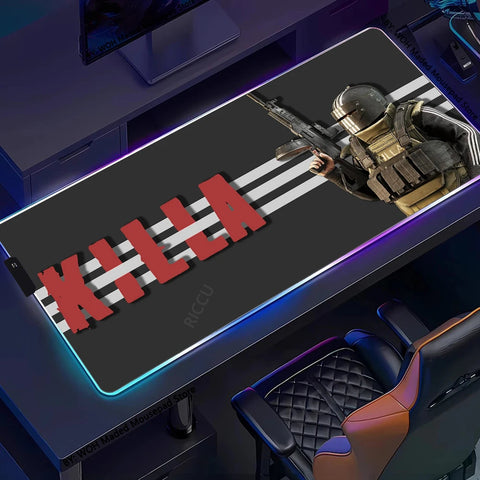 RGB Large Gaming Mouse Pad With Backlit Escape From Tarkov Mousepad PC Non-slip Rubber Desk Mat Computer Gamer Keyboard LED Rug