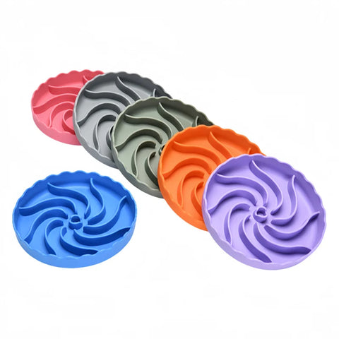 Dog Slow Food Bowl Food Grade Silicone Pet Slow Feeder Bowl with Suction Mat Dog Slow Eat Bowl Anti-choking Pet Feeding Supplies