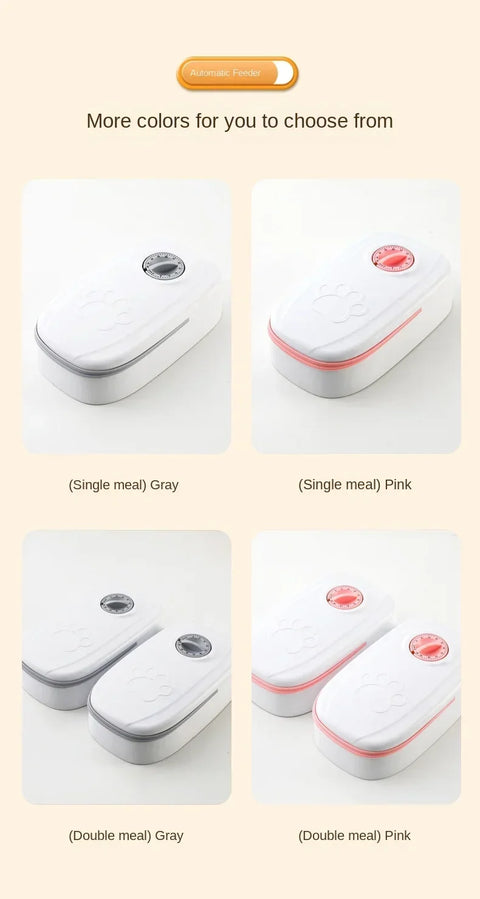 Smart Pet Feeder with Timer Automatic Food Dispenser for Cats Dogs Dry Wet Food Dual Meal Separation Puppy Kitten Feeding