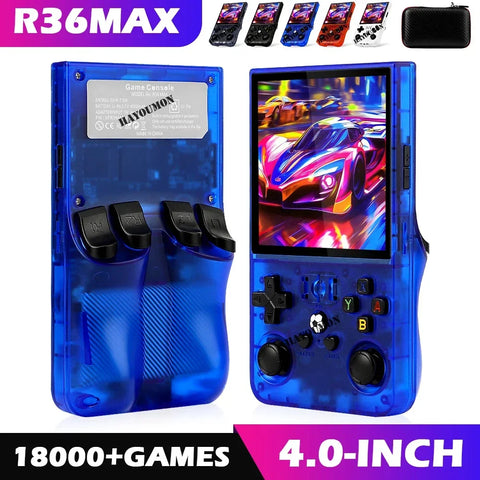 Yellow Pink Open Source R36 Max 4" IPS Screen RK3326 Chip Retro Handheld Video Game Console 64G 128G Portable Pocket Game Player
