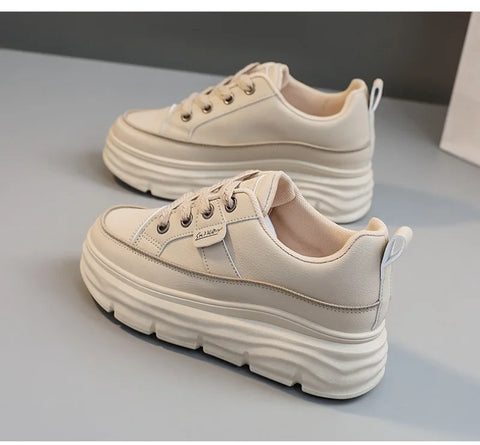 Chunky Sneakers Women 2025Spring Platform Designer Casual Shoes Comfortable Softsole Waterproof Vulcanize Shoes Zapatillas Mujer