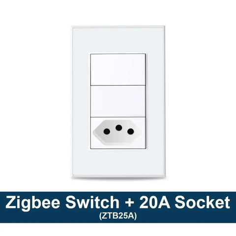 Zemismart Zigbee Brazil Socket Work with Tuya Smart  Life 10A 20A Brazil Outlets Alexa Google Home Control