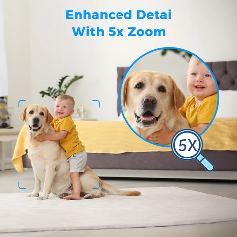BESDER 5MP Mini Wifi IP Camera Indoor Human Detect 5X Zoom Surveillance Baby Monitor Mini Indoor CCTV PTZ Camera O-Kam Pro APP