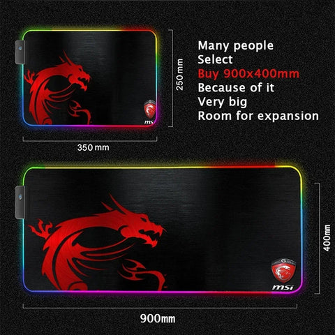 RGB Large Gaming Mouse Pad With Backlit Escape From Tarkov Mousepad PC Non-slip Rubber Desk Mat Computer Gamer Keyboard LED Rug