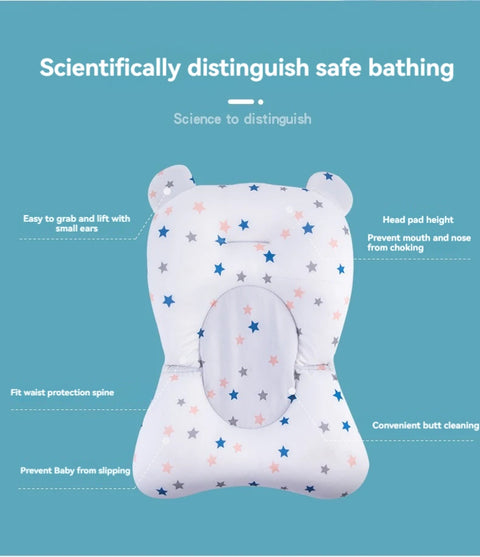 Foldable Baby Bath Tub with Bath Mat Newborn Support Seat Cushion Adjustable Bathtub Shower Mat Baby Bath Tub