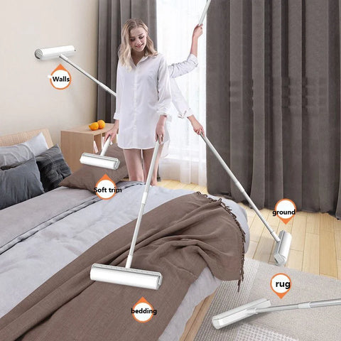 Pet Hair Removal Roller with 49" Adjustable Long Handle – Efficient Lint and Dust Cleaning Tool for Home, Sofa, and Pet Surfaces