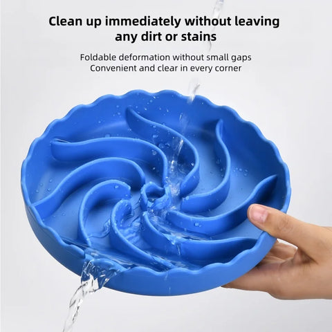 Dog Slow Food Bowl Food Grade Silicone Pet Slow Feeder Bowl with Suction Mat Dog Slow Eat Bowl Anti-choking Pet Feeding Supplies