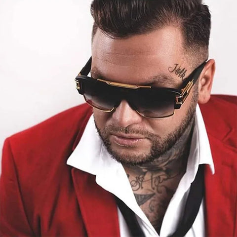 Luxury Stylish Brand Men Sunglasses Hot Designer Square Metal Sun Glasses Classic Fashion Driving Alpha Shades UV400