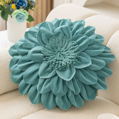 Flower Velvet Cushion Cover Luxury Handmade Splicing Petal Pillow Cover For Living Room Sofa Office Waist Back Cover Pillowcase
