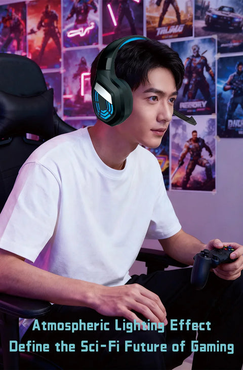 G7 Gaming Headset With Noise-cancelling Mic Surround Sound Wired LED Lights For Gamers  Stereo SVirtual Surround Bass Earphone
