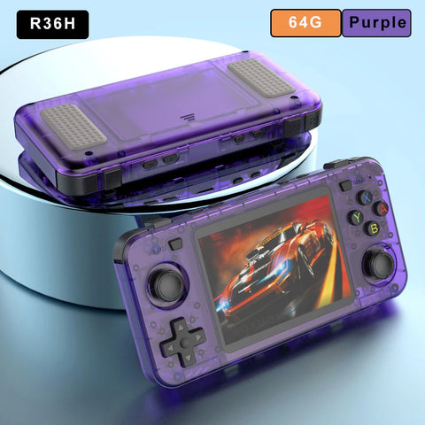 BOYHOM R36H Retro Video Game Console 3.5‘’ IPS Screen RK3326 3000 mAh Open Linux System Portable Player For Boys gift