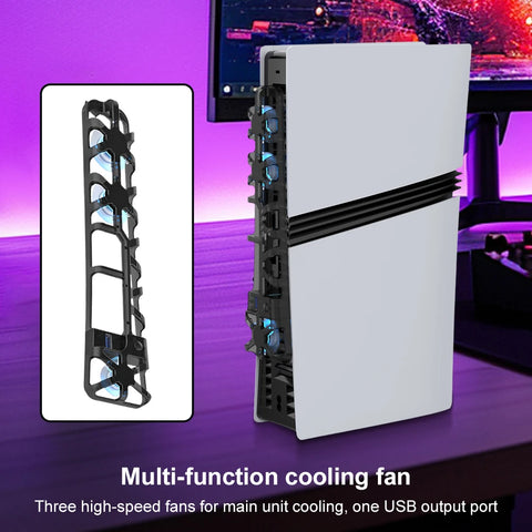 Cooling Fan For PS5 Pro External Fan Cooler Quiet Cooler Fan Vertical Radiator Efficient Cooling System for Playstation 5 Pro