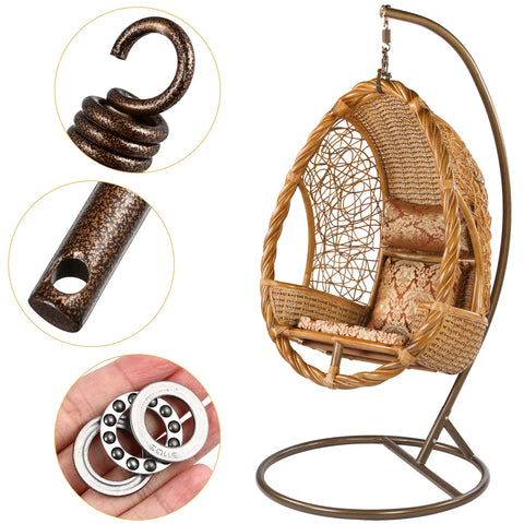 1 Set Stainless Steel Hammock Replacement Hook Spring Buckle Kit With Screw Bolt Durable Hanging Chair Fitting Parts For Porch