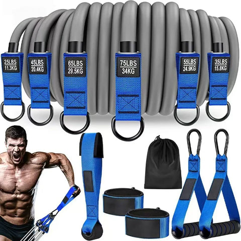 Resistance strap with handle: used for muscle training, strength building, body shaping, yoga, home fitness equipment - natural